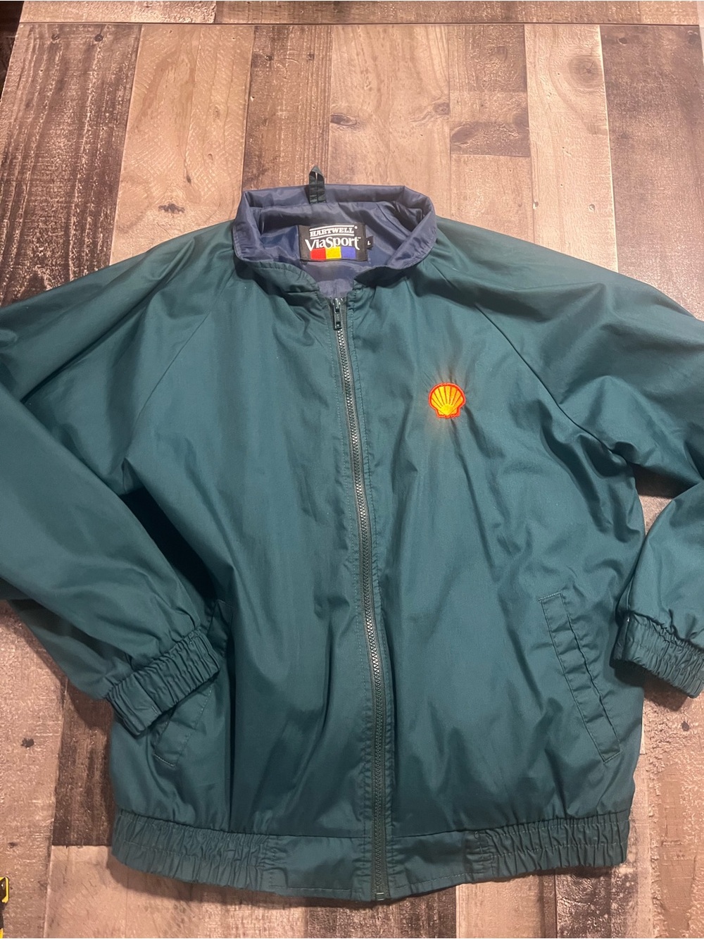 Hartwell Viasport Vintage Teal Shell Logo Windbreaker Large